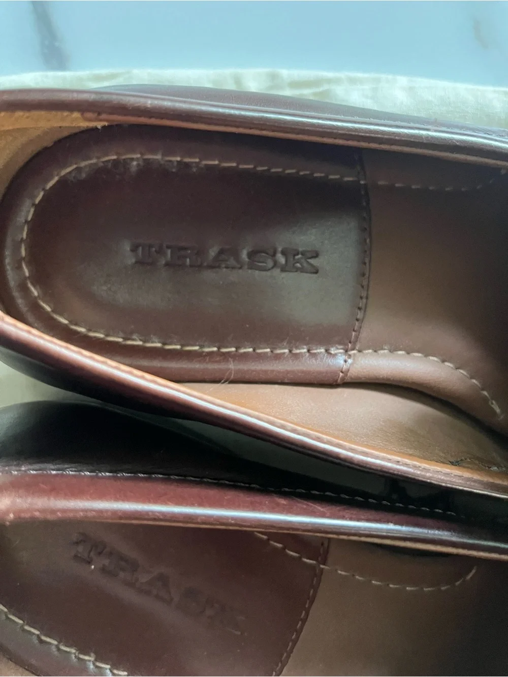 Trask Brown Leather Slip-On Loafers